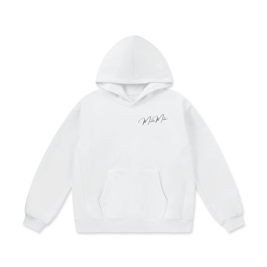 OVERSIZED "DROP A GEAR" HEAVYWEIGHT FLEECE HOODIE - White