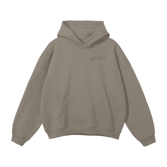 OVERSIZED "DROP A GEAR" FLEECE HOODIE - Coffee