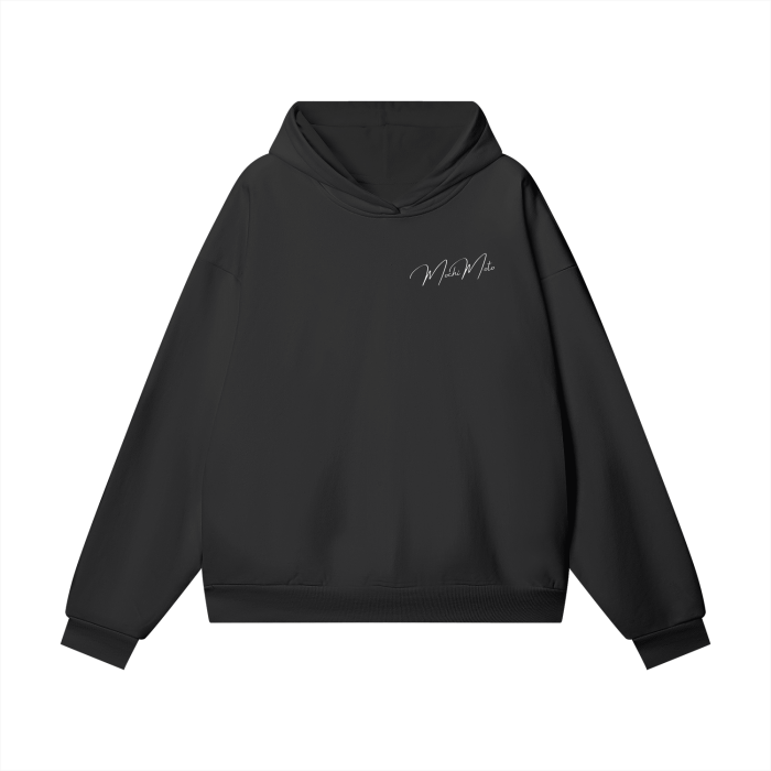 OVERSIZED "DROP A GEAR" HEAVYWEIGHT FLEECE HOODIE - Black